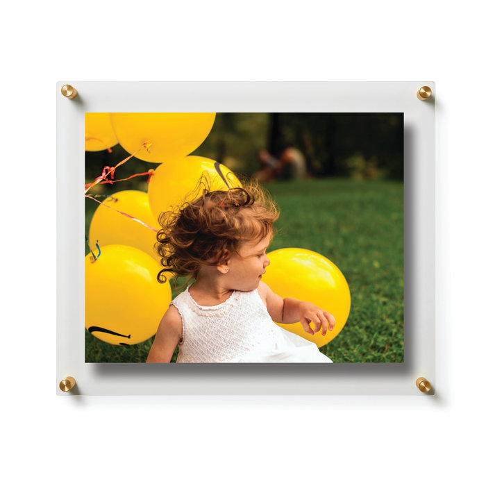 Wexel Art Clear UVGrade Acrylic Modern Floating Picture Frame Gold